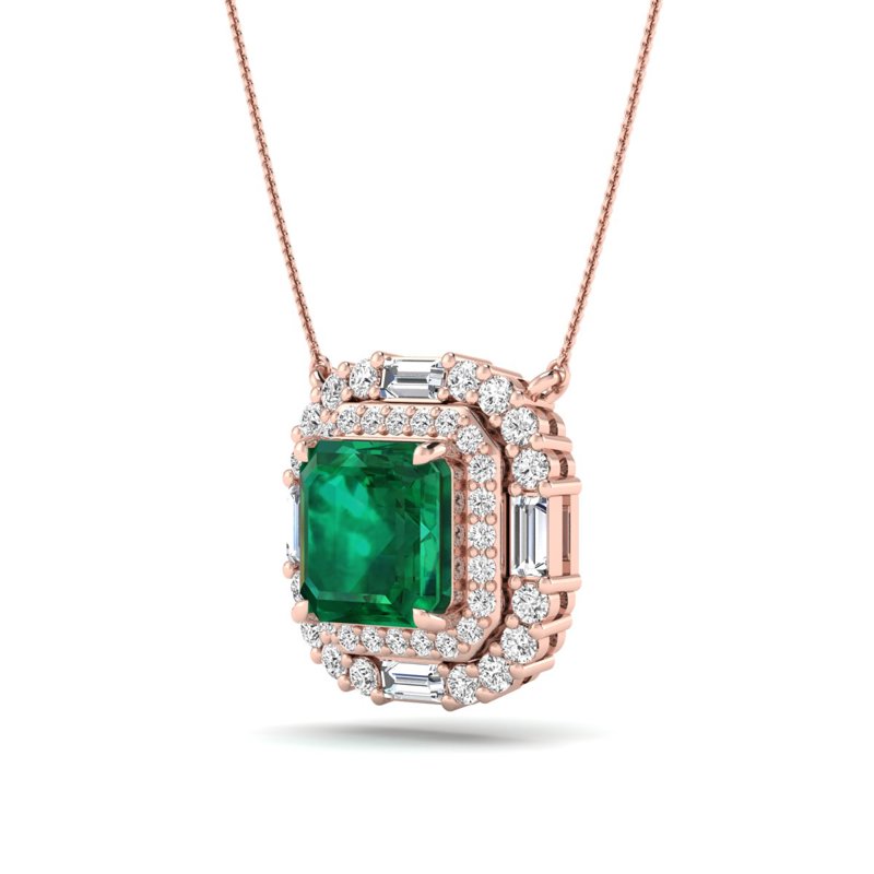 Rose Gold Hanna Emerald Halo