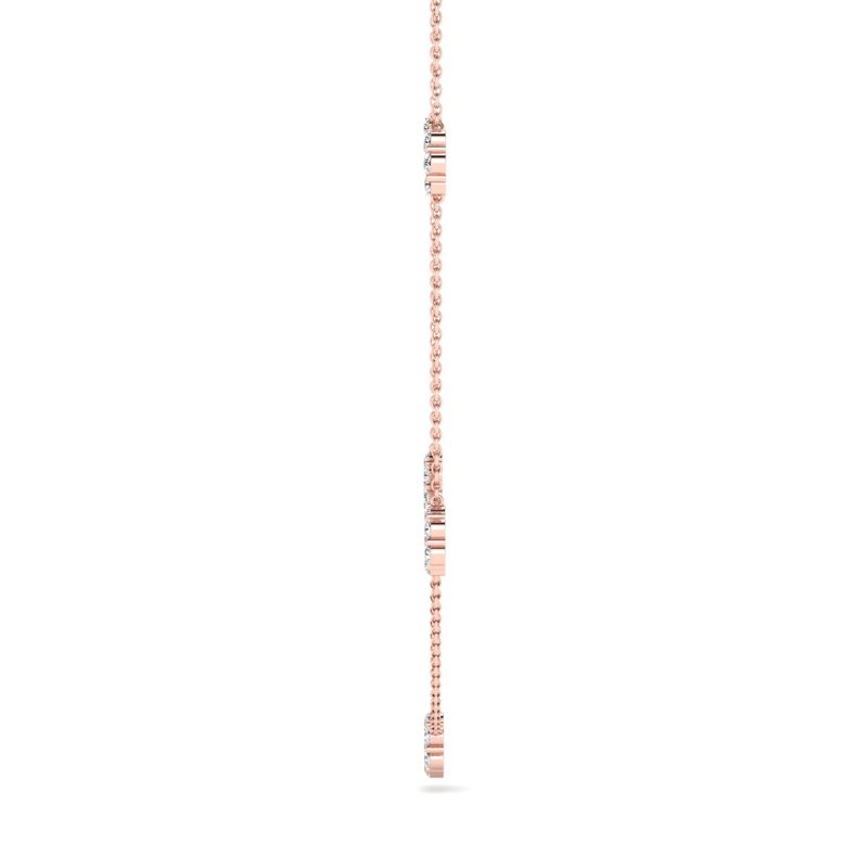Rose Gold Station Cluster Necklace (1 1/2ctw)