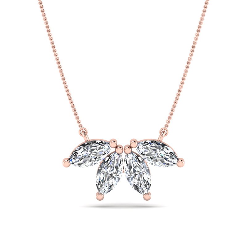 Rose Gold Sunshine Marquise Necklace (1 1/4ctw)