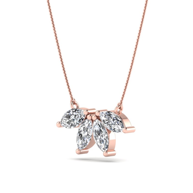 Rose Gold Sunshine Marquise Necklace (1 1/4ctw)