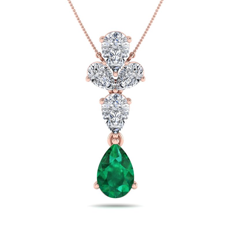 Rose Gold Pacific Emerald Diamond Pendant