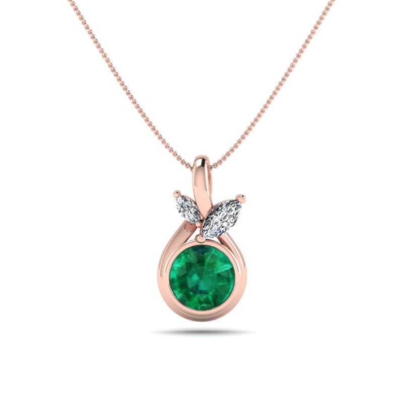 Rose Gold Passion Emerald Pendant