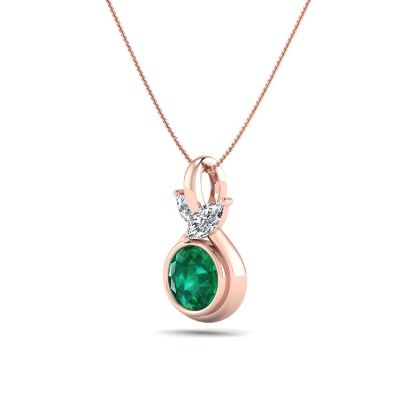 Rose Gold Passion Emerald Pendant