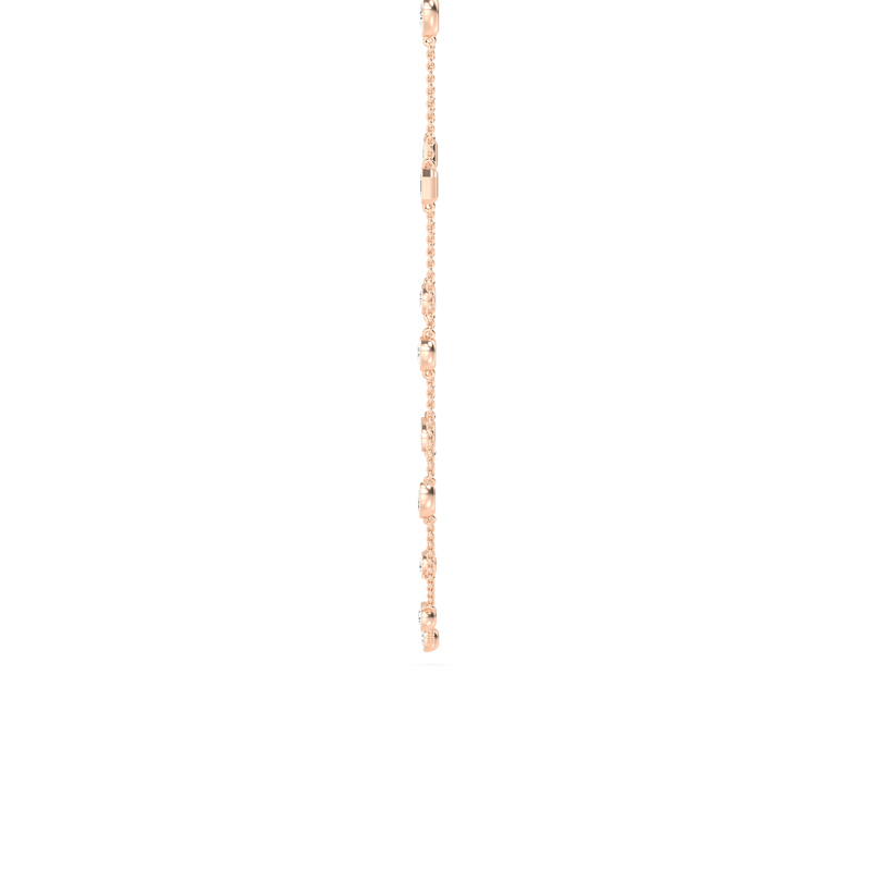 Rose Gold Mixed Diamond Station Necklace (2ctw)