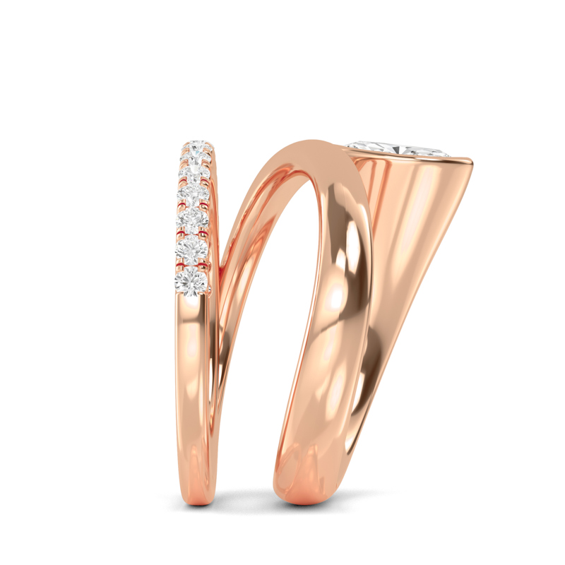 Rose Gold Bold Marquise Lab Grown Diamond Fashion Ring (3/4ctw)