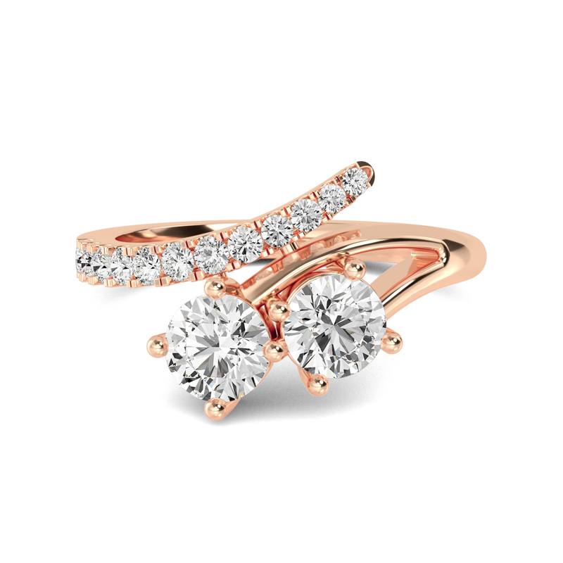 Rose Gold Lab Grown Diamond Darcy Round Wave (1 1/4ctw)