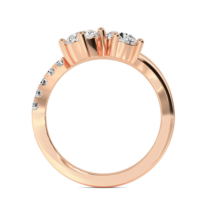 Rose Gold Lab Grown Diamond Darcy Round Wave (1 1/4ctw)