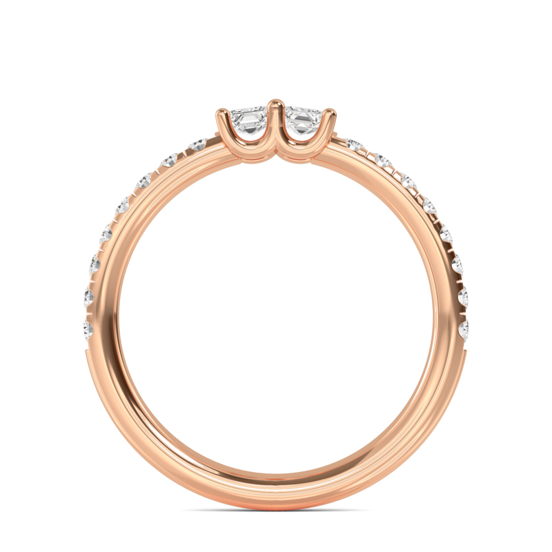 Rose Gold Lab Grown Diamond Duet Emerald (5/8ctw)