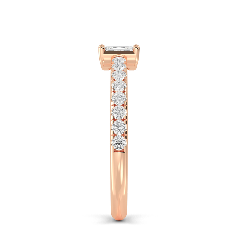 Rose Gold Lab Grown Diamond Duet Emerald (5/8ctw)