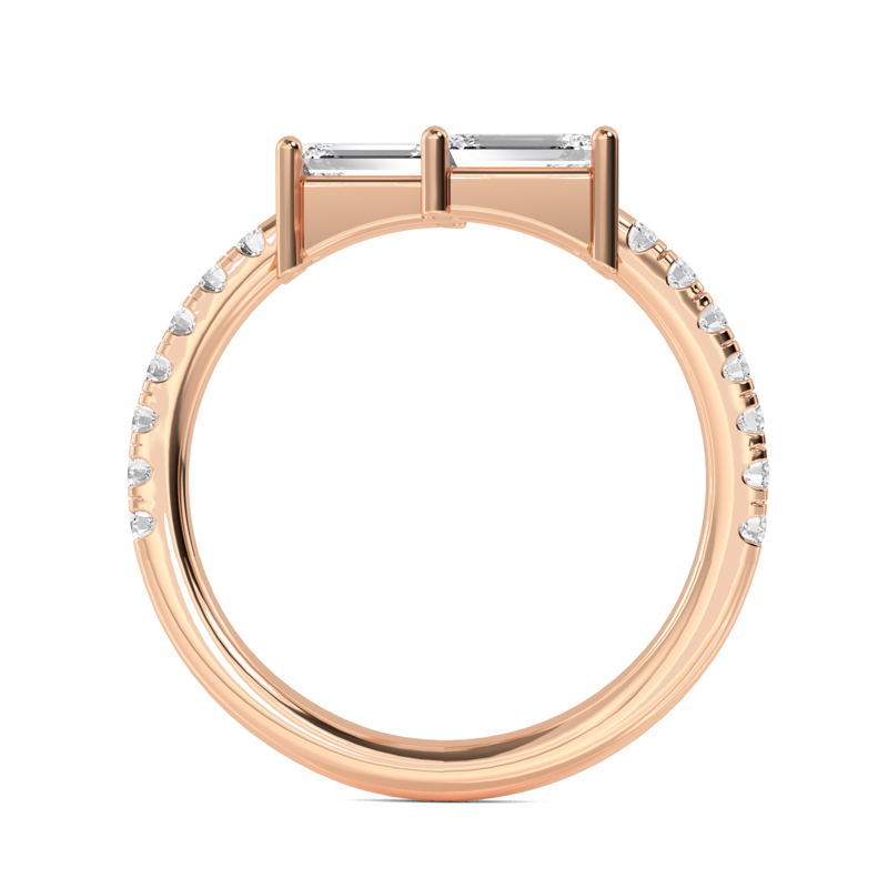 Rose Gold Lab Grown Diamond Duet Emerald Twist (1ctw)
