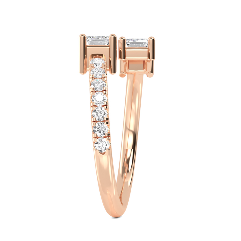 Rose Gold Lab Grown Diamond Duet Emerald Twist (1ctw)