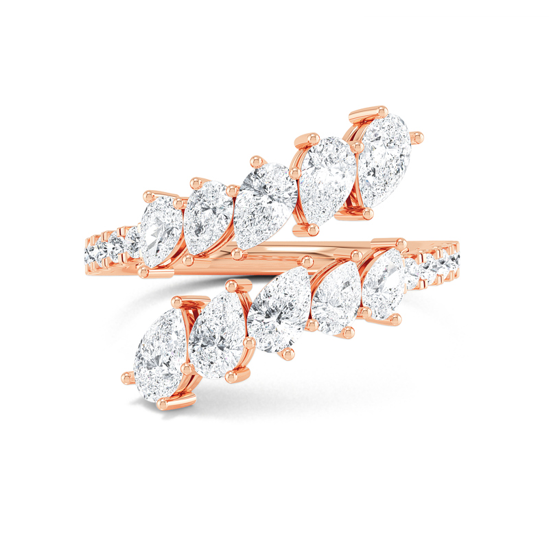 Rose Gold Lab Grown Diamond Flair Pear Open (1 3/4ctw)