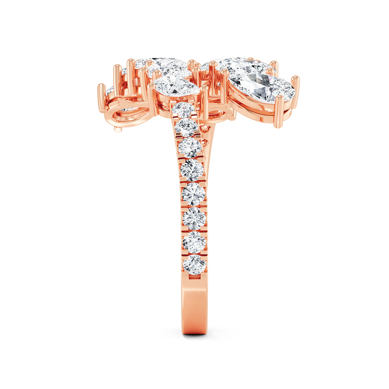 Rose Gold Lab Grown Diamond Flair Pear Open (1 3/4ctw)