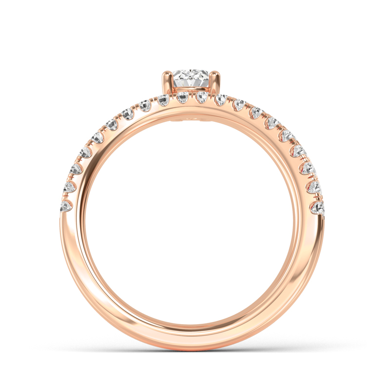 Rose Gold Khai Oval Open Lab Grown Diamond Ring (1ctw)