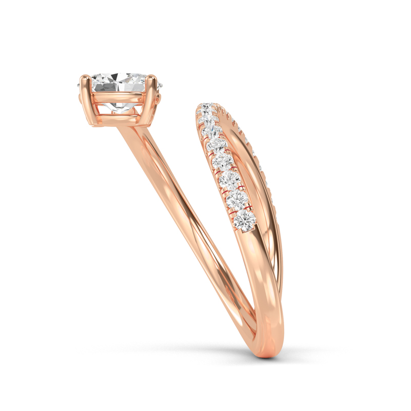 Rose Gold Khai Oval Open Lab Grown Diamond Ring (1ctw)