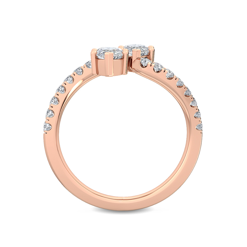 Rose Gold Lea Marquise Open Lab Grown Diamond Ring (1 1/10ctw)