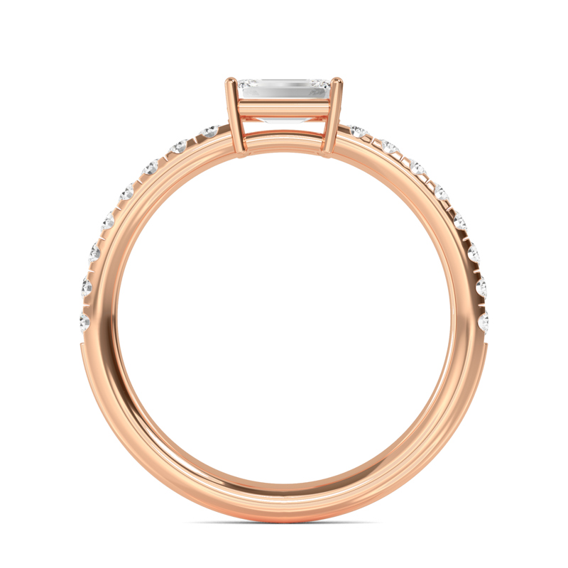 Rose Gold Lab Grown Diamond Melba Emerald (3/4ctw)