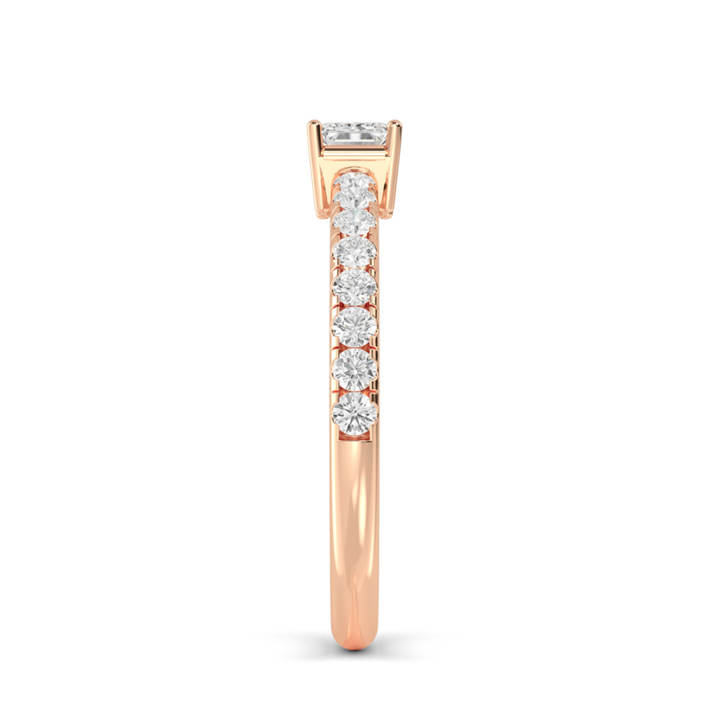 Rose Gold Lab Grown Diamond Melba Emerald (3/4ctw)