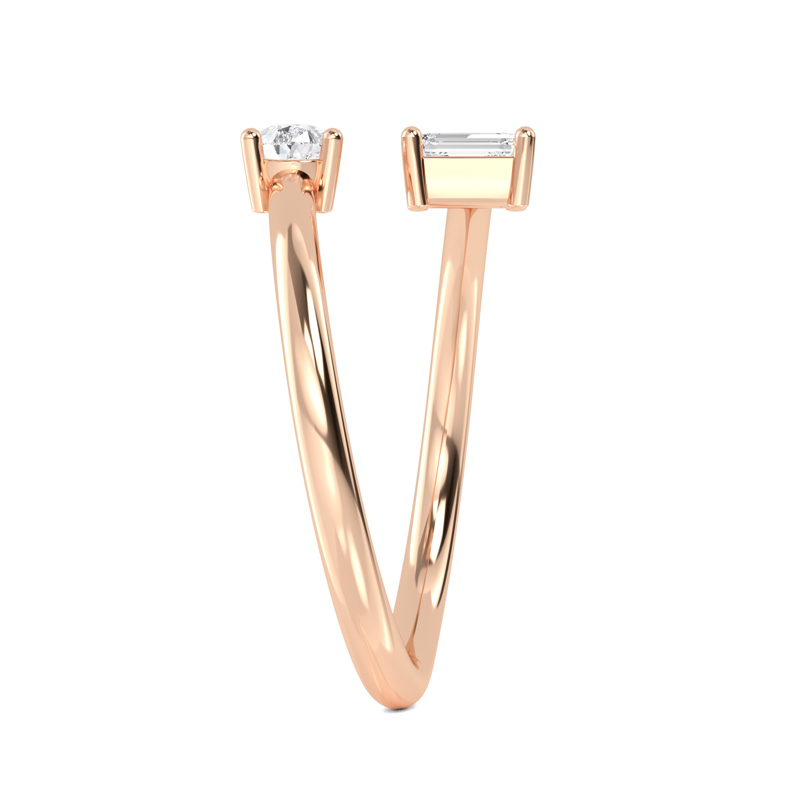 Rose Gold Lab Grown Diamond Petite Open Toi Et Moi (1/2ctw)