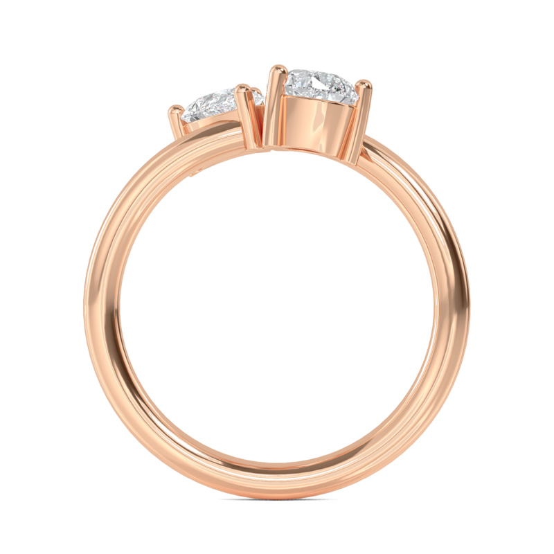 Rose Gold Lab Grown Diamond Simple Two Pear (1ctw)