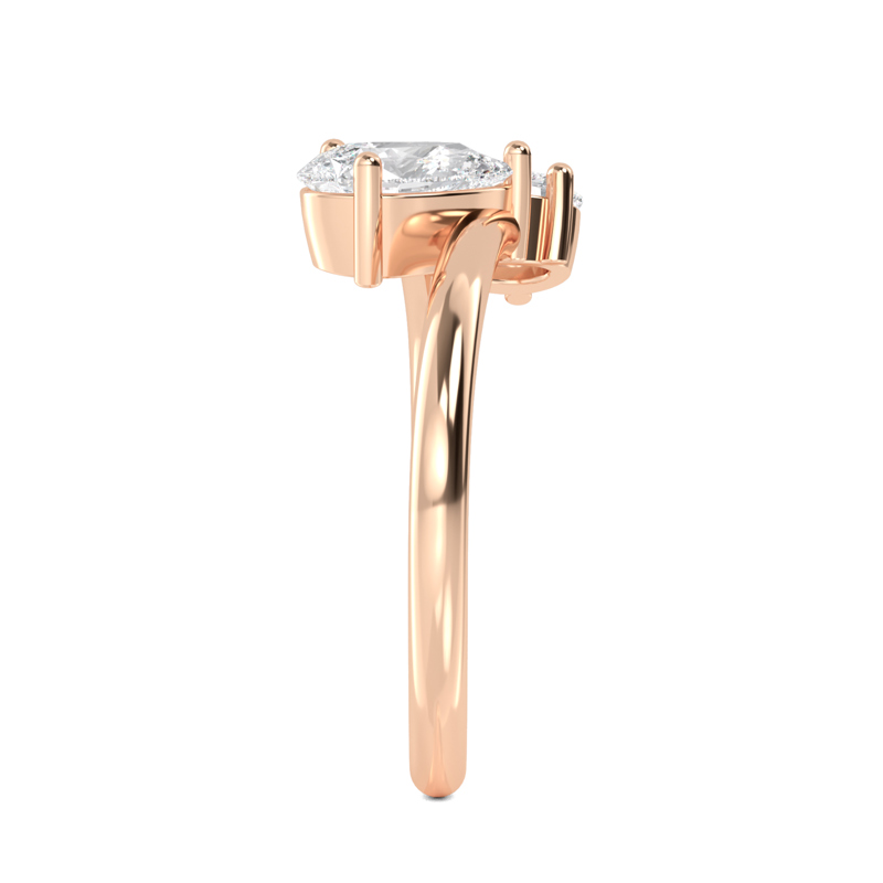 Rose Gold Lab Grown Diamond Simple Two Pear (1ctw)
