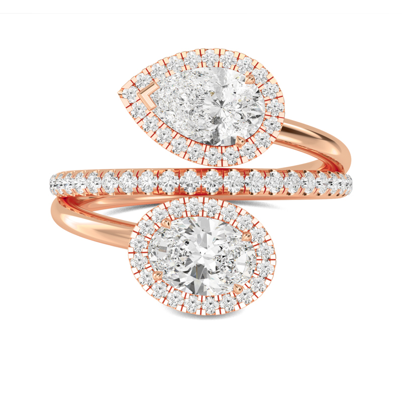 Rose Gold Toi Et Moi Lab Grown Diamond Halo (1 3/4ctw)