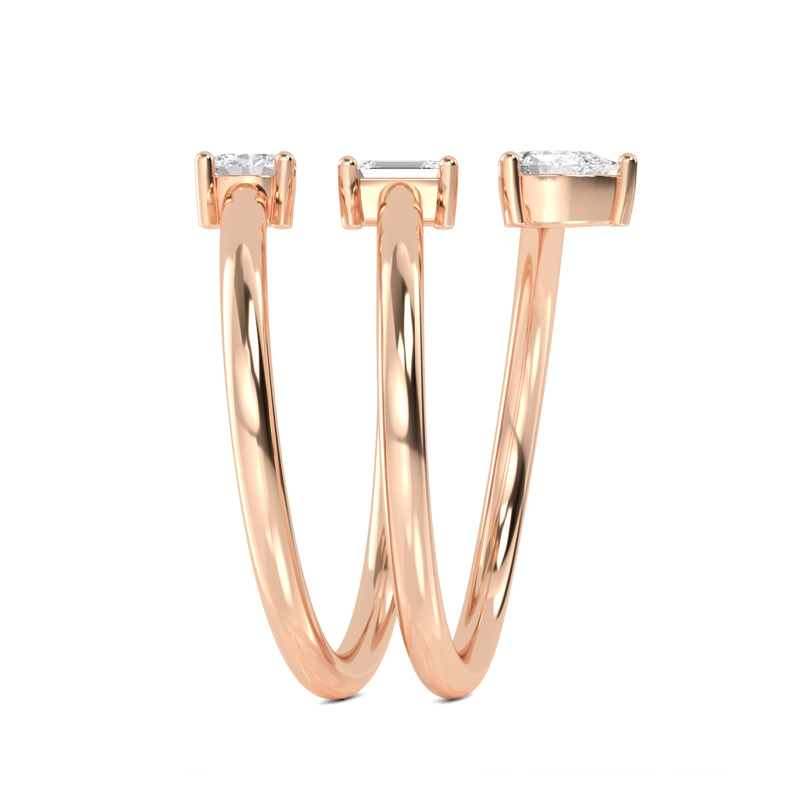 Rose Gold Tres Lab Grown Diamond Open Ring (3/8ctw)