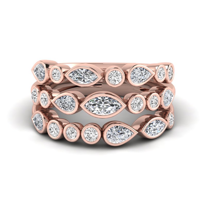 Rose Gold Pascal Wide Band (1 1/2ctw)