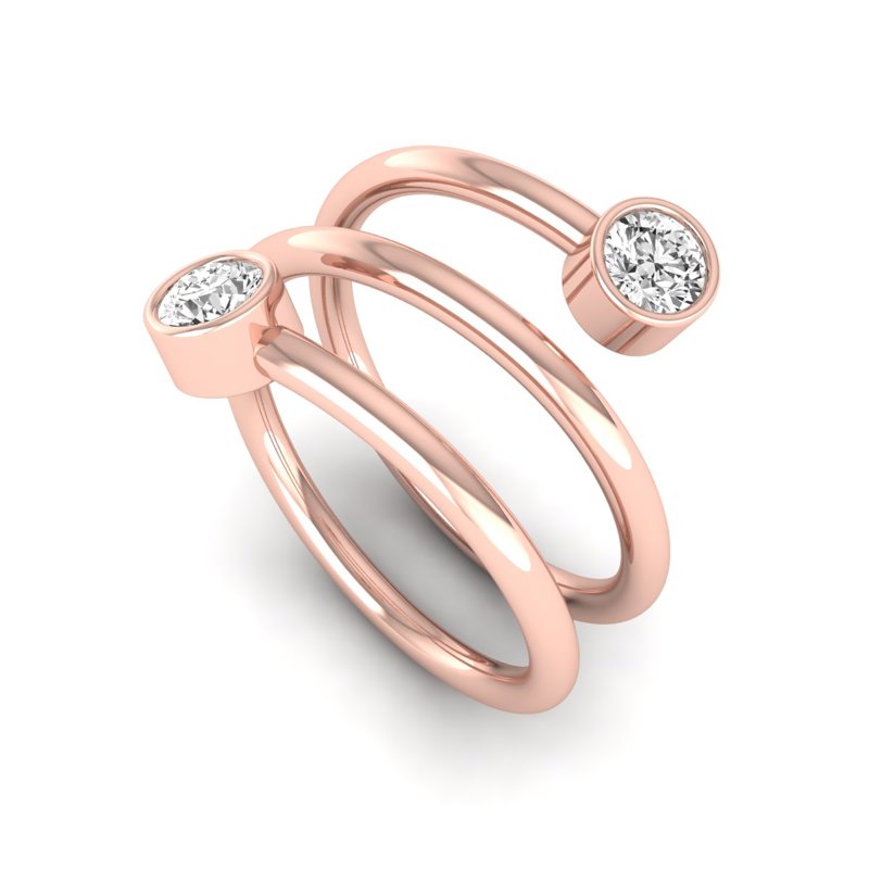 Rose Gold Emberly Toi Et Moi Ring