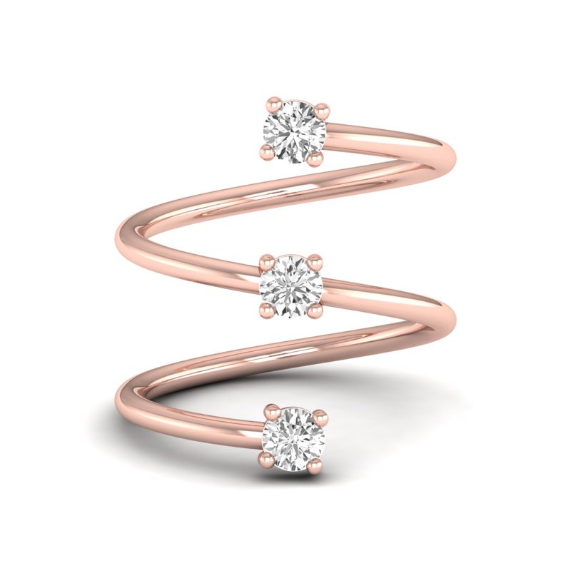 Rose Gold Kalie Tres Diamond Ring