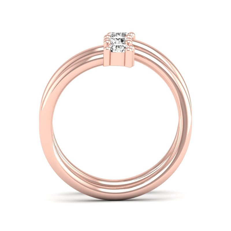 Rose Gold Kalie Tres Diamond Ring