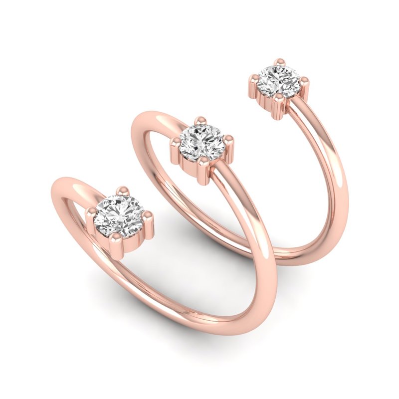 Rose Gold Kalie Tres Diamond Ring