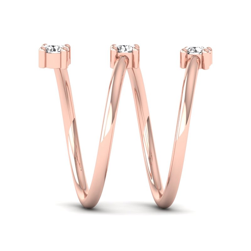 Rose Gold Kalie Tres Diamond Ring