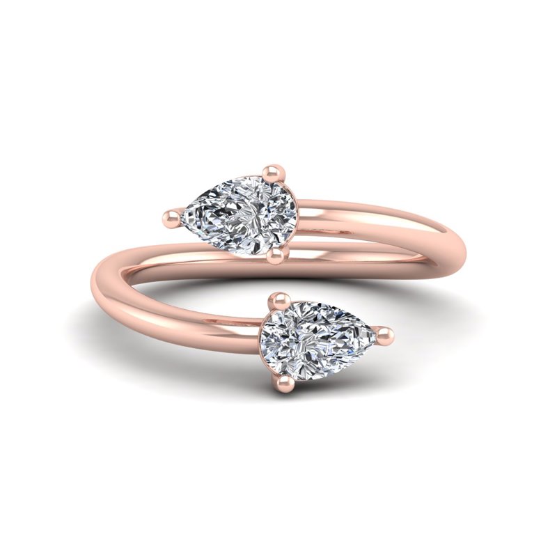 Rose Gold Swirl Pear Twist (1ctw)