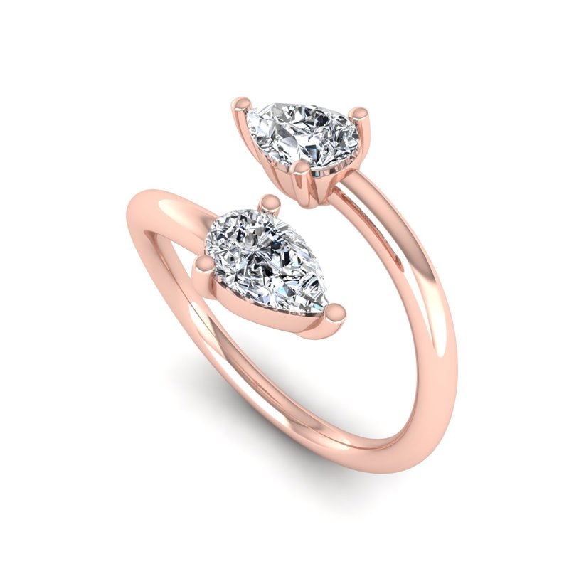 Rose Gold Swirl Pear Twist (1ctw)