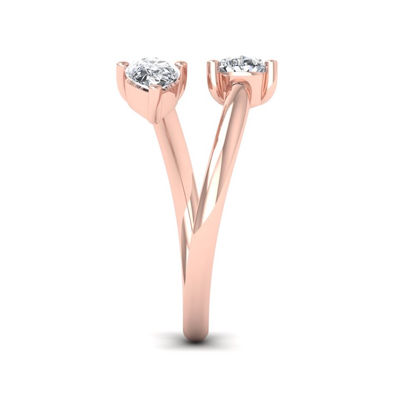 Rose Gold Swirl Pear Twist (1ctw)
