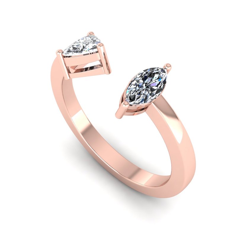 Rose Gold Ensley Open Ring (1/2ctw)