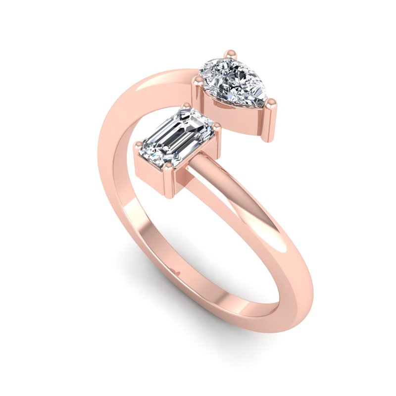 Rose Gold Lee Toi Et Moi Ring