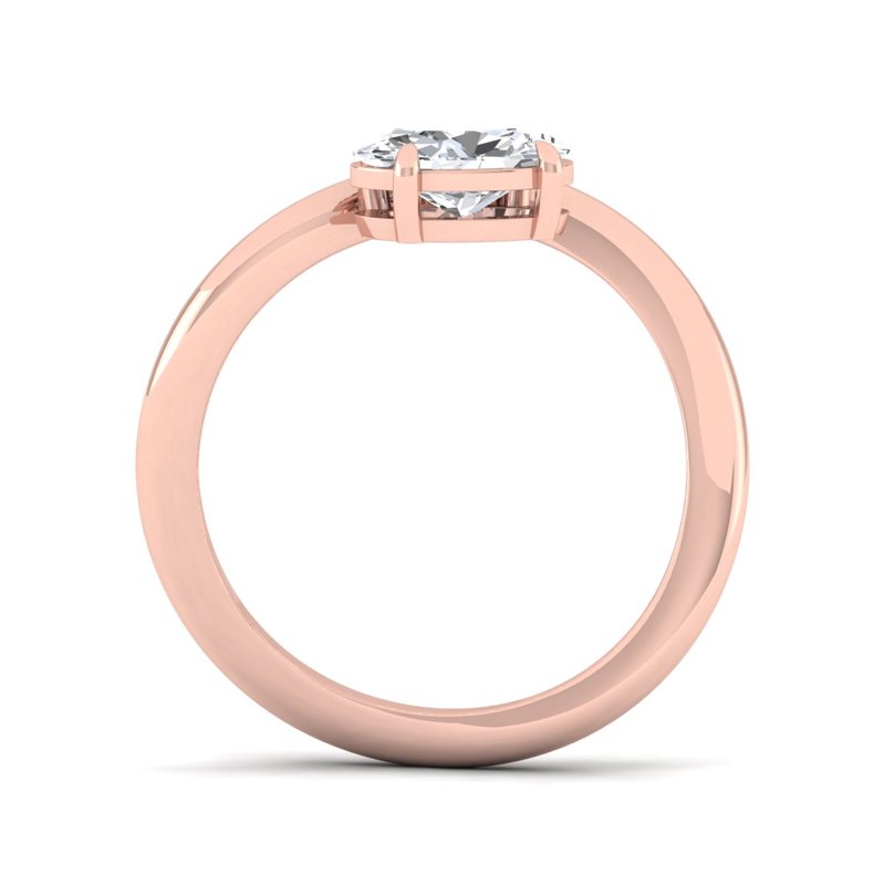 Rose Gold Wave Oval Ring (1ct)