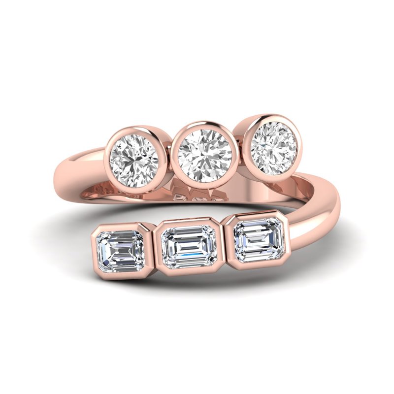 Rose Gold Tiaga Twist Bezel Ring (1 3/8ctw)