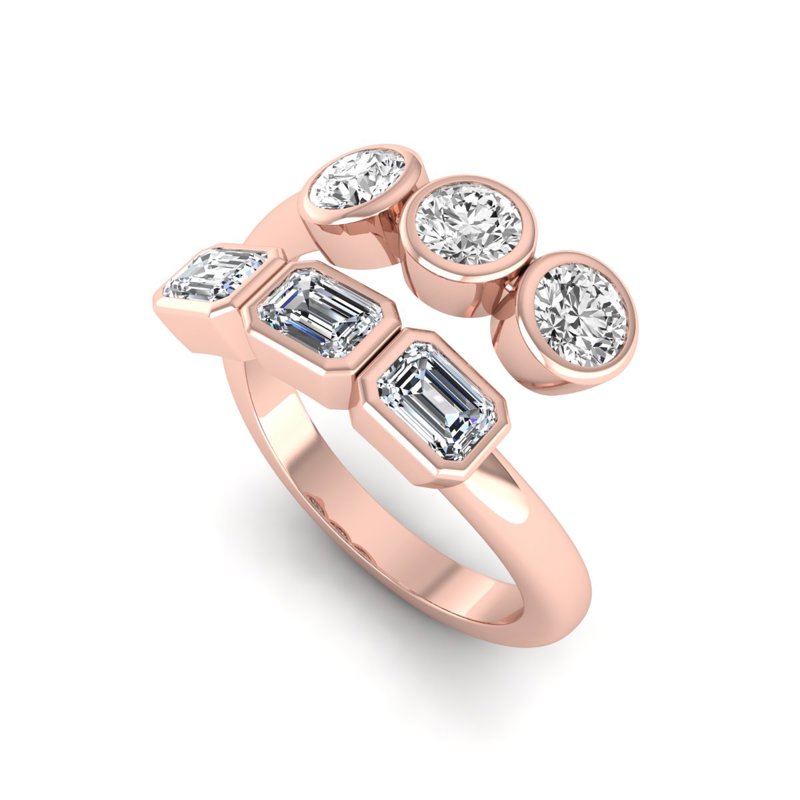 Rose Gold Tiaga Twist Bezel Ring (1 3/8ctw)