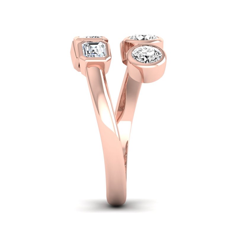 Rose Gold Tiaga Twist Bezel Ring (1 3/8ctw)