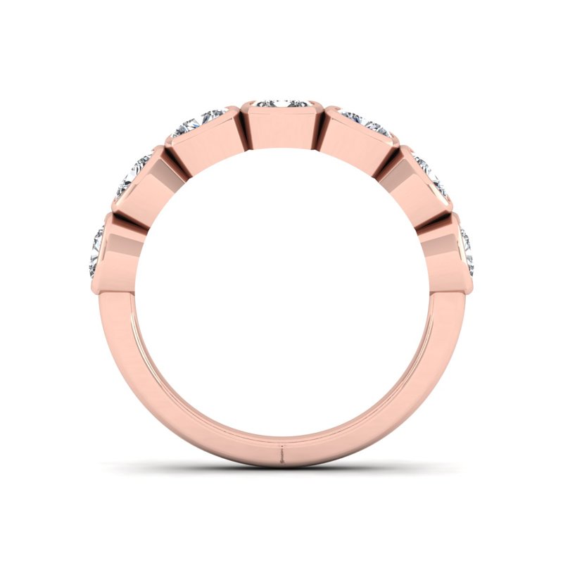 Rose Gold Classic Bezel Cushion Band (1-3/4ctw)