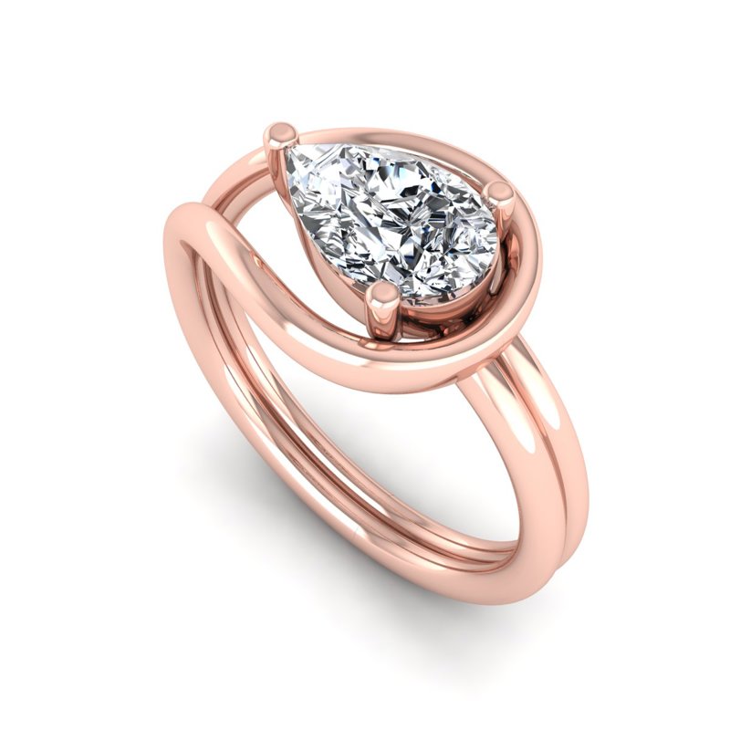Rose Gold Sadie Pear Twist (1ct)