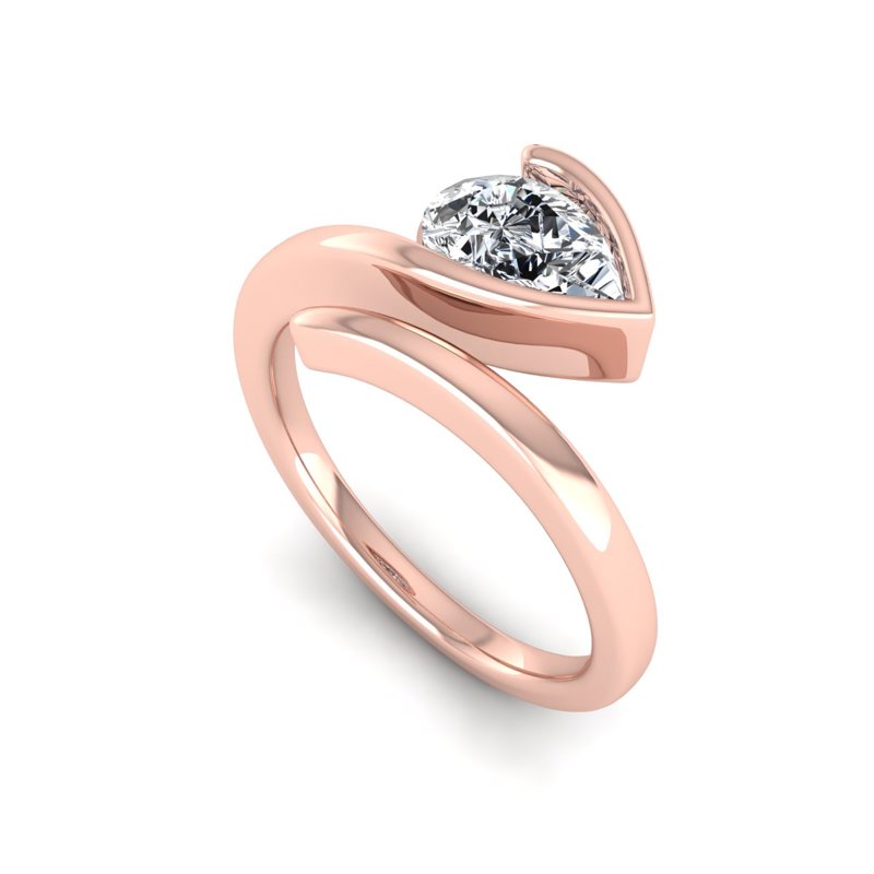 Rose Gold Nora Pear Twist (1ct)