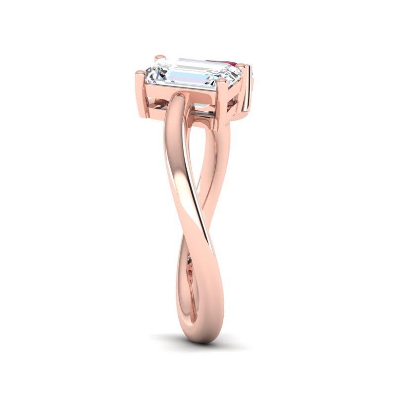 Rose Gold Toi Et Moi Emerald & 1-1/2ct Emerald