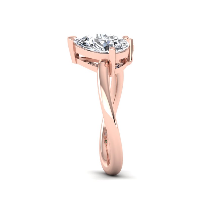 Rose Gold Toi Et Moi Emerald & 1-1/2ct Pear