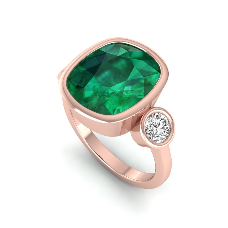 Rose Gold Laney 10ct Emerald Ring
