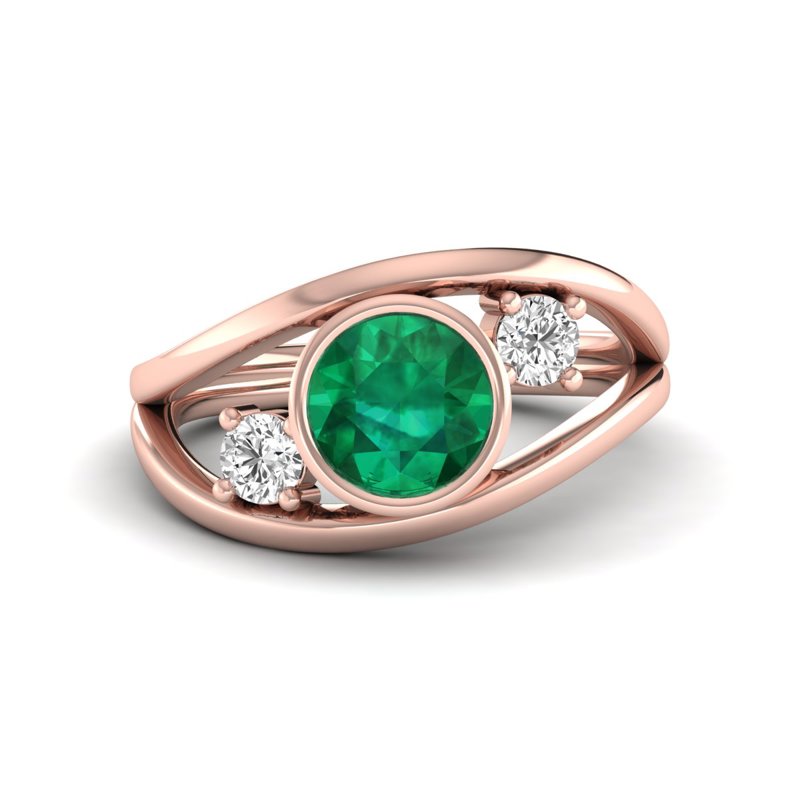 Rose Gold Maci Emerald Fashion Ring