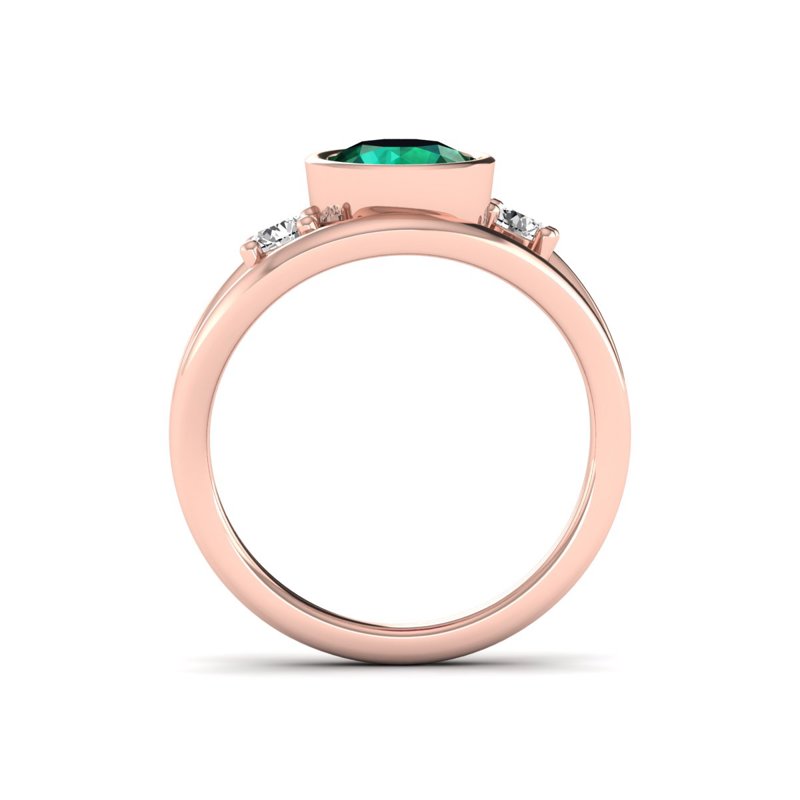 Rose Gold Maci Emerald Fashion Ring